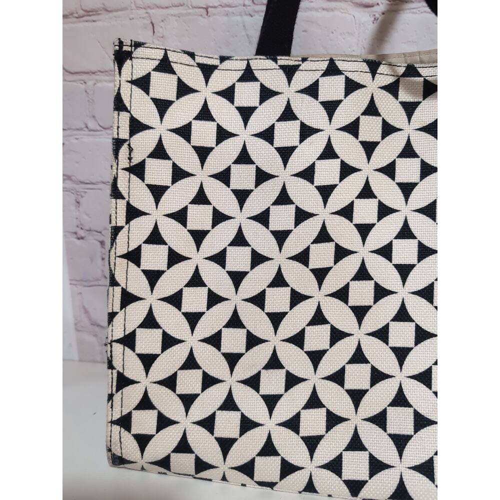Spartina 459 Kiawah Market Tote Black Ivory Cotton Canvas Discontinued - Picture 4 of 16